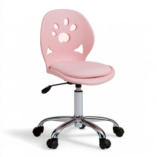 Sedia da ufficio in plastica girevole, colore rosa